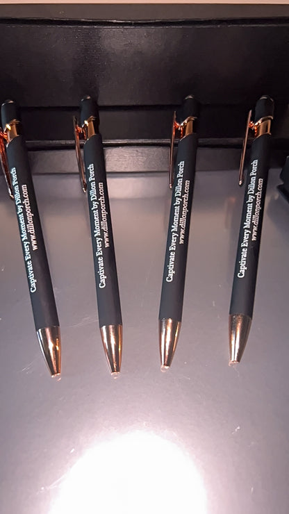 Captivate Every Moment by Dillon Porch Ink Pens with Leather Pen Casr