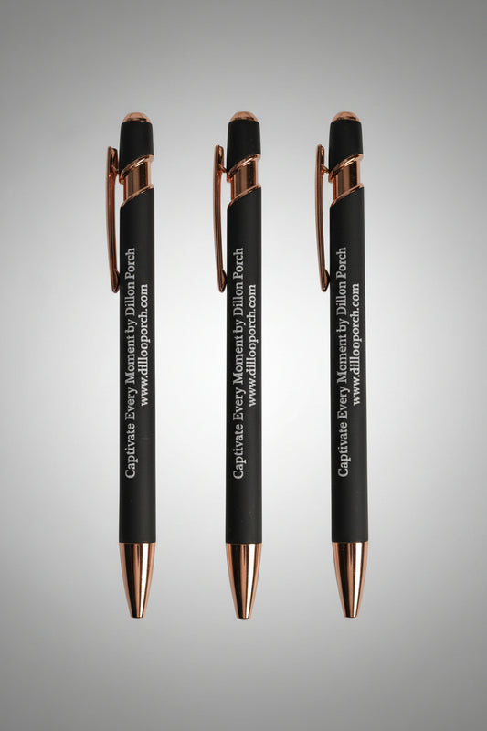 Captivate Every Moment by Dillon Porch Ink Pens with Leather Pen Case (1 Ink Pen/Case)